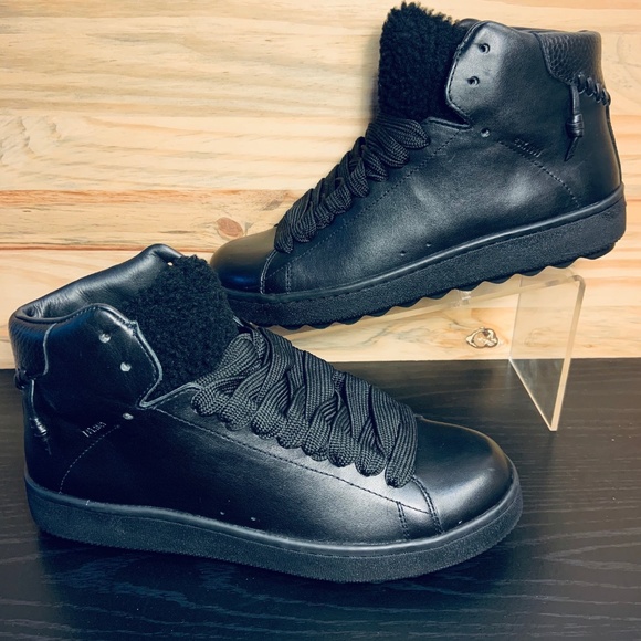 Coach Other - New Coach Genuine Shearling Black Sneaker Boots